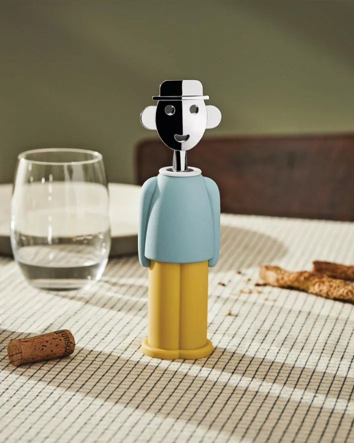 Alessi Alessandro Kurkentrekker Roze/blauw 7 Alessi Alessandro Kurkentrekker Roze/blauw - Afbeelding 7