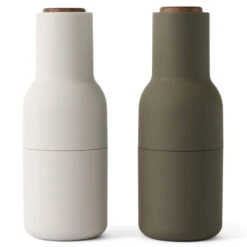 Audo Copenhagen Bottle Grinder Peper- En Zoutmolen Hunting Green/Beige Walnoot