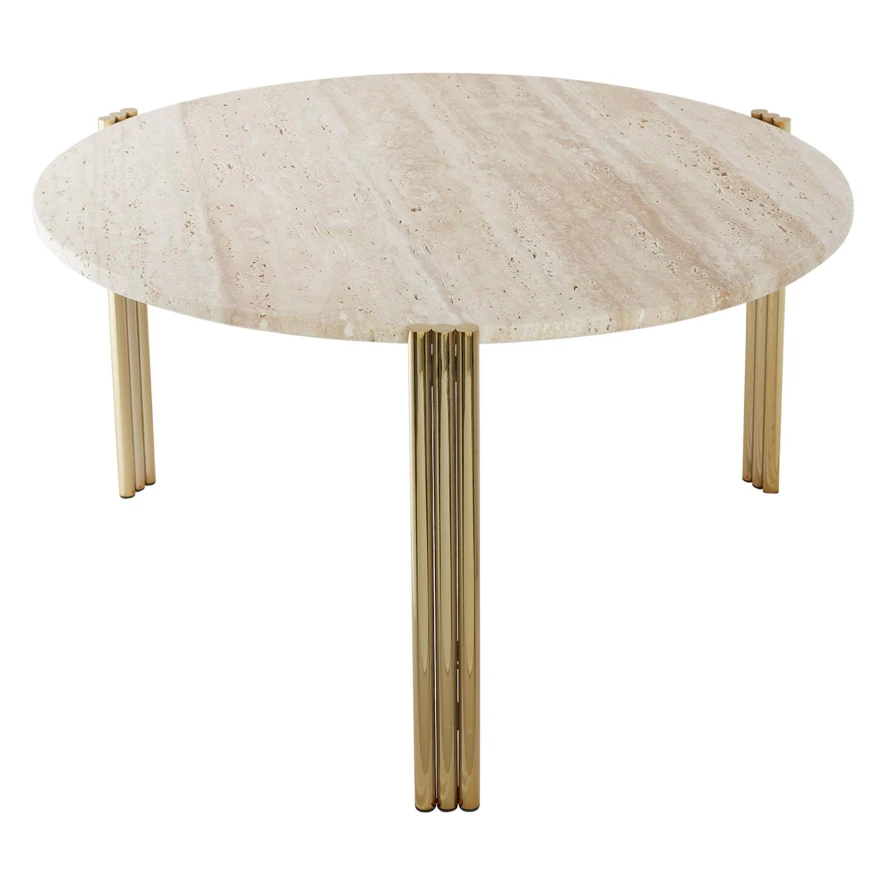 AYTM Tribus Salontafel Ø80 Zwart/travertine 3 AYTM Tribus Salontafel Ø80 Zwart/travertine - Afbeelding 3