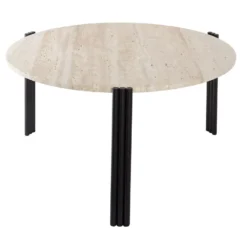 AYTM Tribus Salontafel Ø80 Zwart/travertine