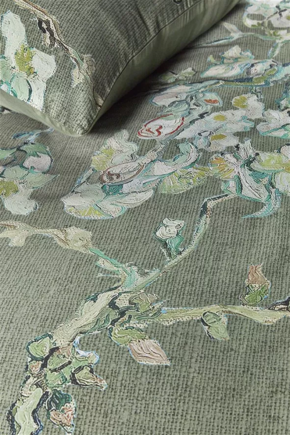 Beddinghouse Van Gogh Blossom Dekbedovertrek 240x200/220 + 60x70 Groen 3 Beddinghouse Van Gogh Blossom Dekbedovertrek 240x200/220 + 60x70 Groen - Afbeelding 3