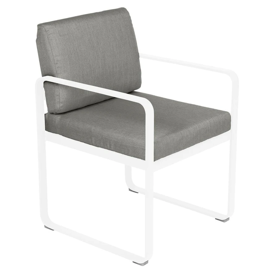Fermob Bellevie Dining Armchair Tuinstoel Kussen Grey Taupe Acapulco Blue 2 Fermob Bellevie Dining Armchair Tuinstoel Kussen Grey Taupe Acapulco Blue - Afbeelding 2
