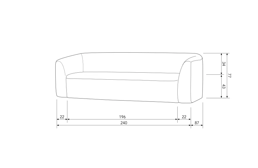 BePureHome Sloping 3-zits Bank Grijs Melange 6 BePureHome Sloping 3-zits Bank Grijs Melange - Afbeelding 6