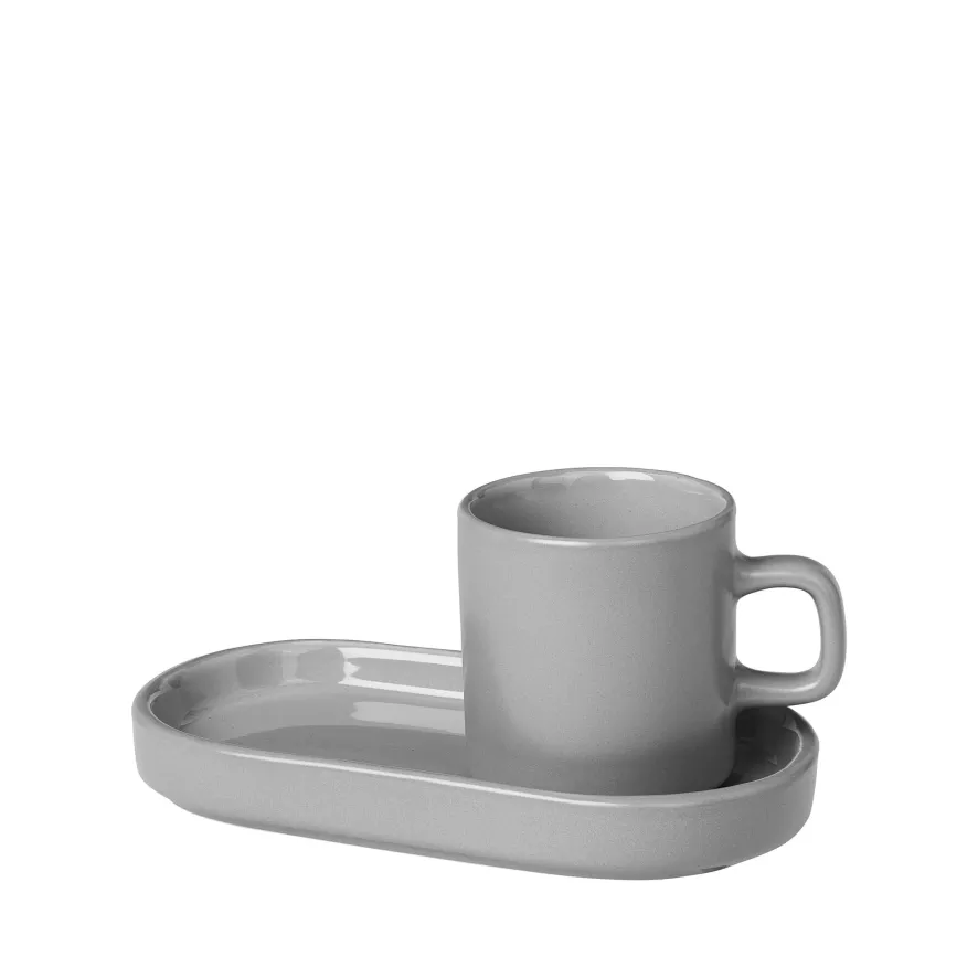 Blomus Pilar Espresso Kop En Schotel Set Van 2 Mirage Grey 1 Blomus Pilar Espresso Kop En Schotel Set Van 2 Mirage Grey