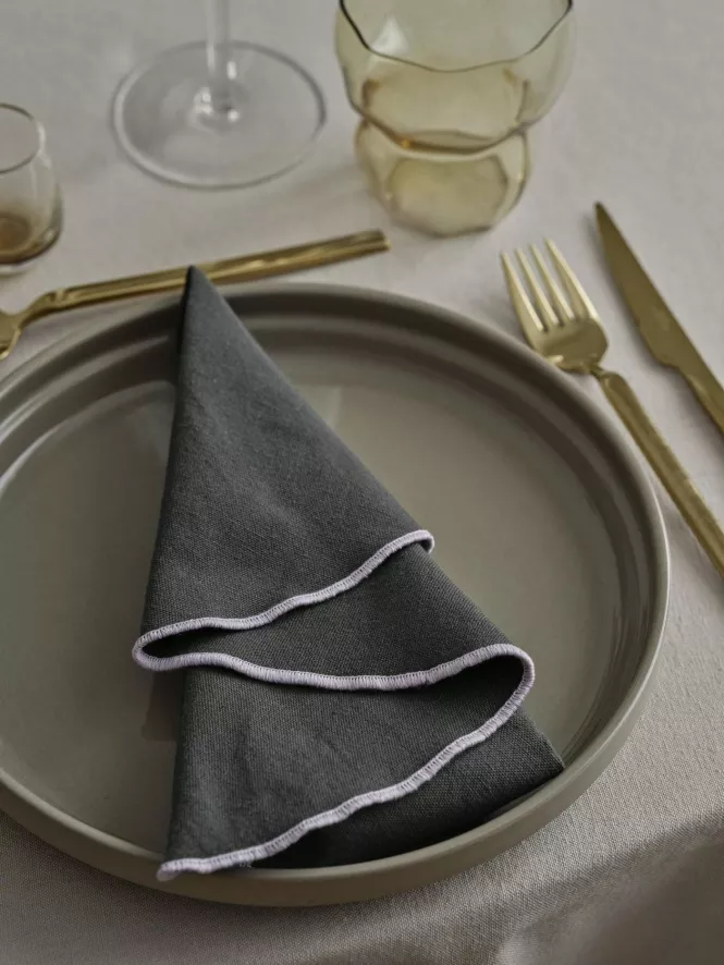 Broste Copenhagen Wilhelmina Servet Forest Green 3 Broste Copenhagen Wilhelmina Servet Forest Green - Afbeelding 3