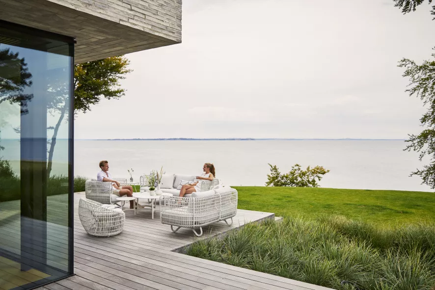 Cane-Line Nest Outdoor 2-zits Loungebank Wit 11 Cane-Line Nest Outdoor 2-zits Loungebank Wit - Afbeelding 11