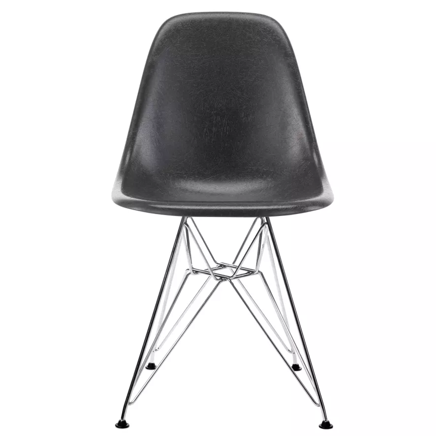 Vitra Eames DSR Fiberglass Stoel Chroom Onderstel, Red Orange 3 Vitra Eames DSR Fiberglass Stoel Chroom Onderstel, Red Orange - Afbeelding 3