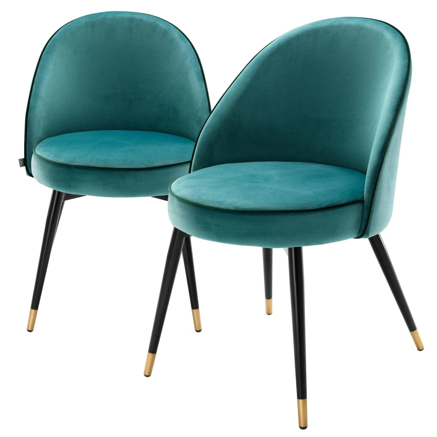 Eichholtz Cooper Eetkamerstoel Set Van 2 Savona Blue Velvet 14 Eichholtz Cooper Eetkamerstoel Set Van 2 Savona Blue Velvet - Afbeelding 14