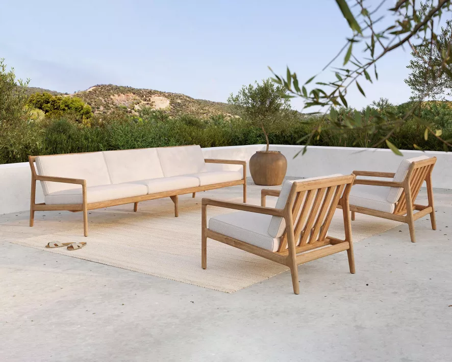 Ethnicraft Jack Outdoor Tuinbank 265 Teak Gebroken Wit 5 Ethnicraft Jack Outdoor Tuinbank 265 Teak Gebroken Wit - Afbeelding 5