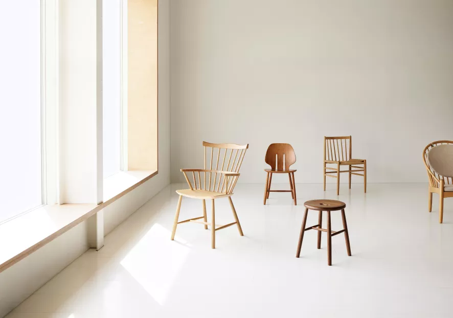 FDB Møbler J166 Fauteuil Eiken Naturel Zwart 3 FDB Møbler J166 Fauteuil Eiken Naturel Zwart - Afbeelding 3