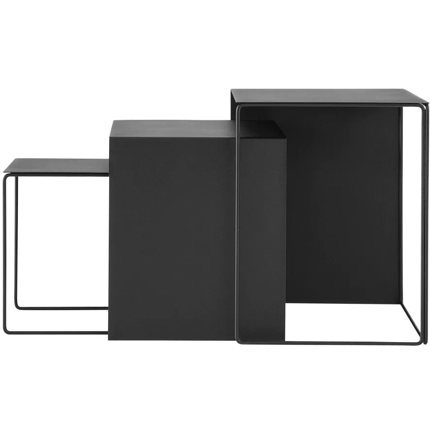 Ferm Living Cluster Tables Bijzettafel Set Van 3 Zwart 1 Ferm Living Cluster Tables Bijzettafel Set Van 3 Zwart