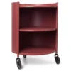 Ferm Living Eve Bijzettafel Nachtkast Op Wielen Mahogany Red