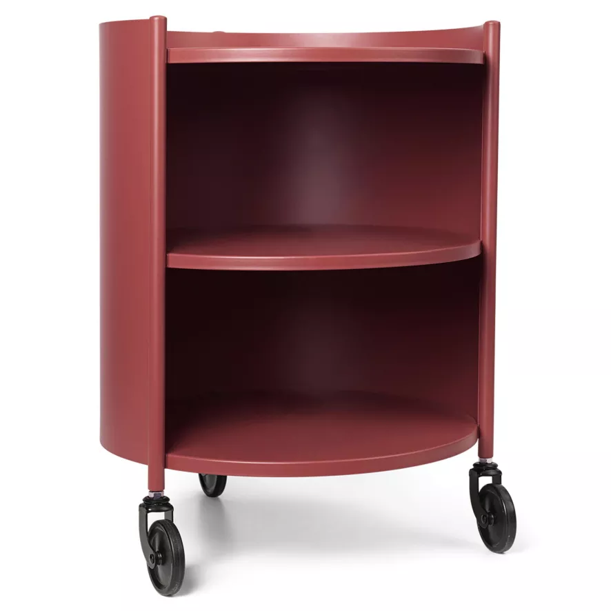 Ferm Living Eve Bijzettafel Nachtkast Op Wielen Mahogany Red 1 Ferm Living Eve Bijzettafel Nachtkast Op Wielen Mahogany Red