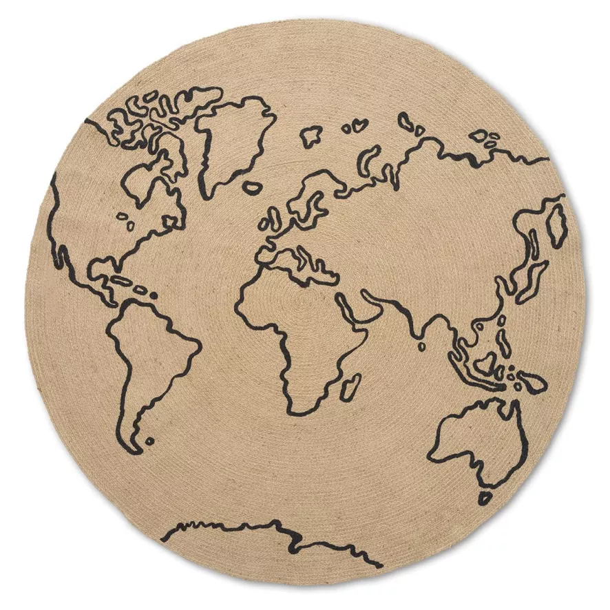 Ferm Living World Jute Vloerkleed Large 1 Ferm Living World Jute Vloerkleed Large
