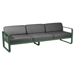 Fermob Bellevie 3-zit Loungebank Kussen Antraciet Cedar Green