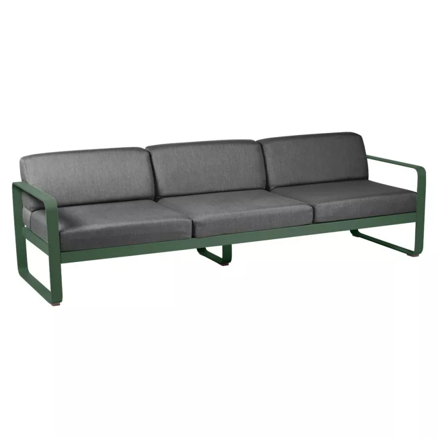 Fermob Bellevie 3-zit Loungebank Kussen Antraciet Cedar Green 1 Fermob Bellevie 3-zit Loungebank Kussen Antraciet Cedar Green