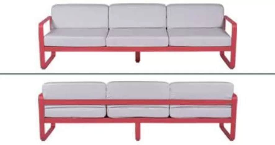 Fermob Bellevie 3 Zits Tuinbank Kussen Wit Ice Mint 2 Fermob Bellevie 3 Zits Tuinbank Kussen Wit Ice Mint - Afbeelding 2