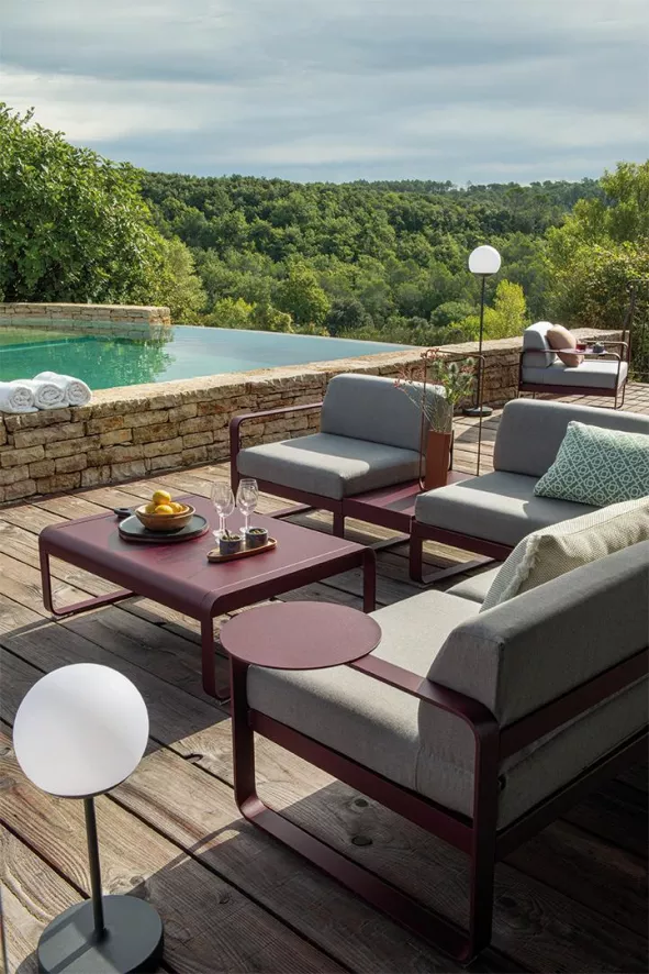 Fermob Bellevie 2-zits Loungebank Kussen Grey Taupe Russet 4 Fermob Bellevie 2-zits Loungebank Kussen Grey Taupe Russet - Afbeelding 4