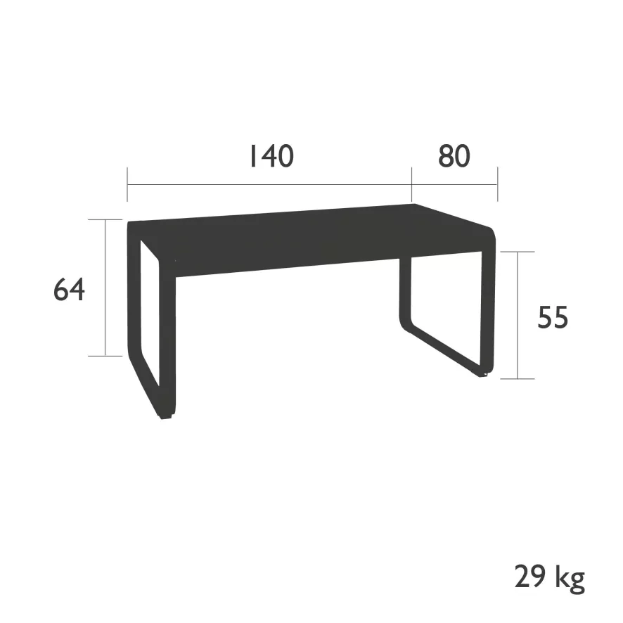 Fermob Bellevie Salontafel 140x80 Chili 9 Fermob Bellevie Salontafel 140x80 Chili - Afbeelding 9