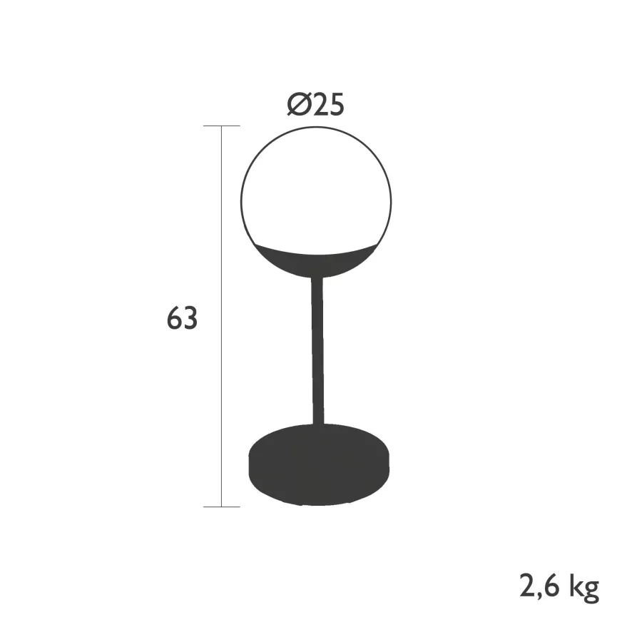 Fermob MOOON! Tafellamp H63 LED Oplaadbaar Black Cherry 14 Fermob MOOON! Tafellamp H63 LED Oplaadbaar Black Cherry - Afbeelding 14
