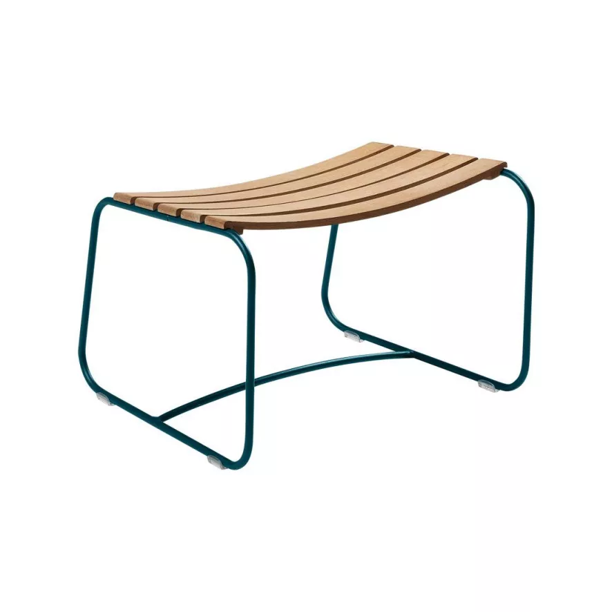 Fermob Surprising Teak Voetenbank Acapulco Blue 1 Fermob Surprising Teak Voetenbank Acapulco Blue