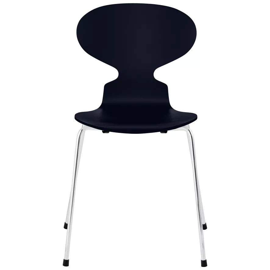 Fritz Hansen Ant Eetkamerstoel Chroom, Eiken Midnight Blue 1 Fritz Hansen Ant Eetkamerstoel Chroom, Eiken Midnight Blue