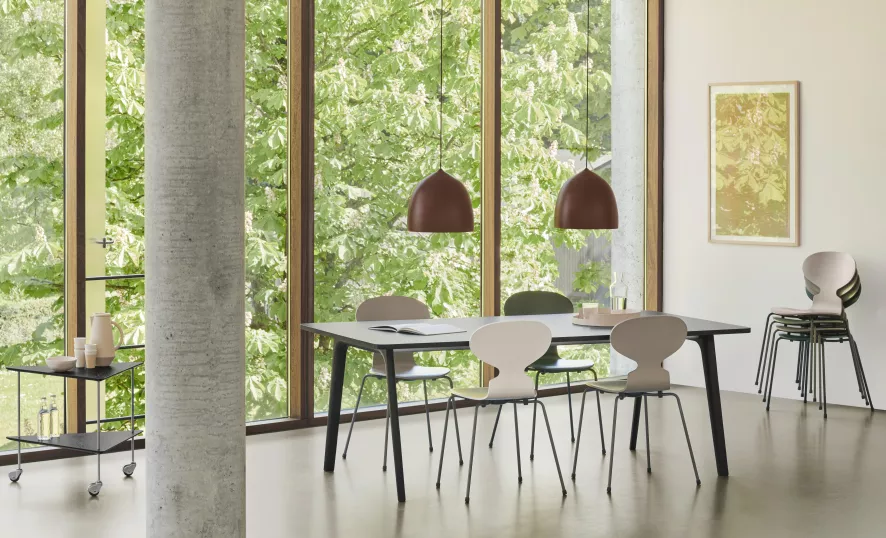 Fritz Hansen Ant Eetkamerstoel Chroom, Eiken Midnight Blue 3 Fritz Hansen Ant Eetkamerstoel Chroom, Eiken Midnight Blue - Afbeelding 3