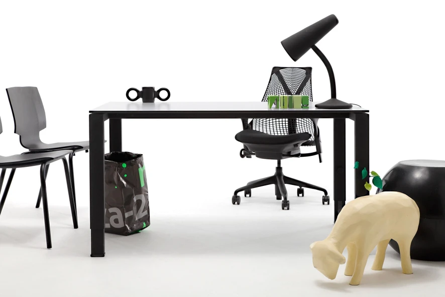 Gispen IC Bureau Blad Wit, Frame Zwart 8 Gispen IC Bureau Blad Wit, Frame Zwart - Afbeelding 8