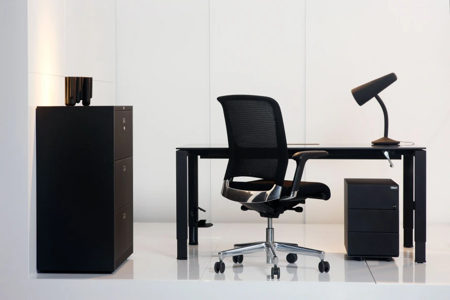 Gispen IC Bureau Blad Wit, Frame Zwart 9 Gispen IC Bureau Blad Wit, Frame Zwart - Afbeelding 9