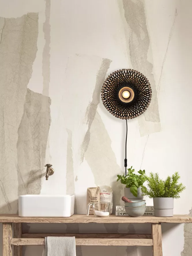 Good&Mojo Kalimantan Wandlamp Extra Small Ø30 Zwart 15 Good&Mojo Kalimantan Wandlamp Extra Small Ø30 Zwart - Afbeelding 15
