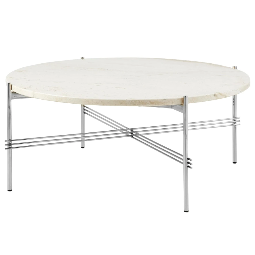 Gubi TS Salontafel 80 Polished Steel Green Guatemala Marble 2 Gubi TS Salontafel 80 Polished Steel Green Guatemala Marble - Afbeelding 2