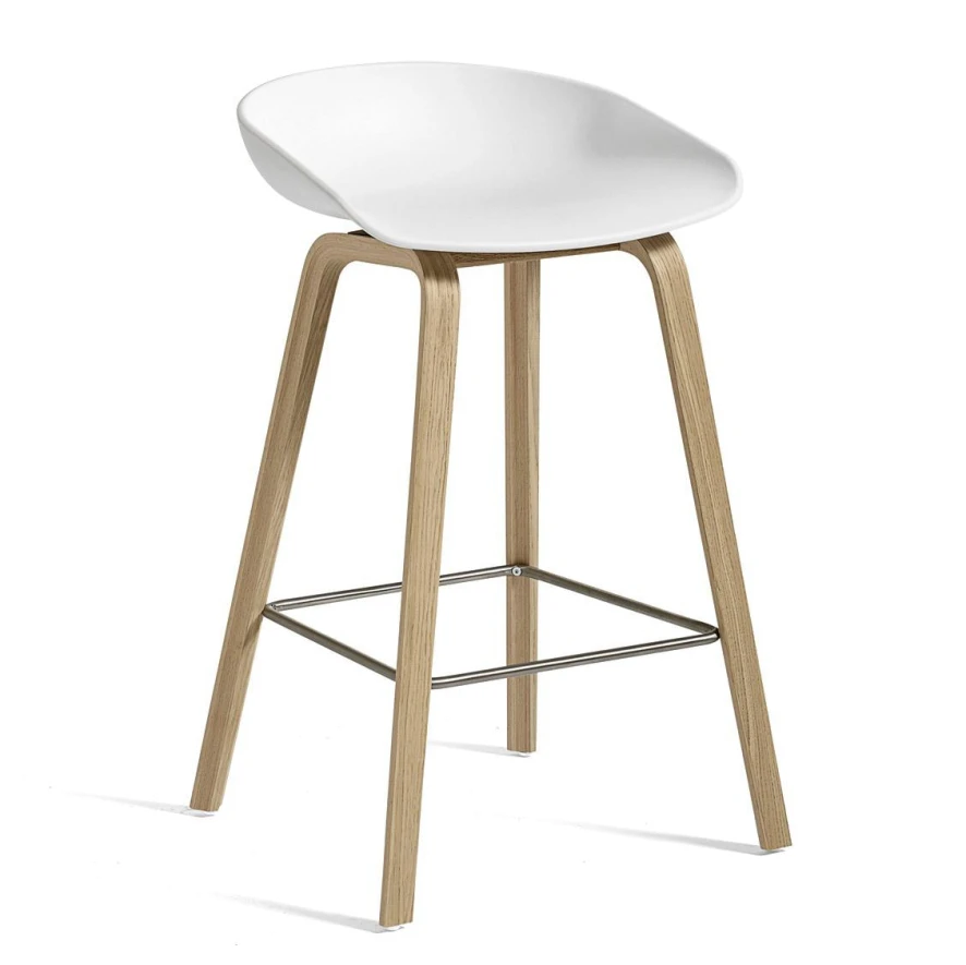 Hay AAS32 Barkruk 65cm Gelakt Eiken Onderstel Azure Blue 2 Hay AAS32 Barkruk 65cm Gelakt Eiken Onderstel Azure Blue - Afbeelding 2