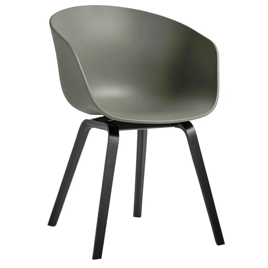 Hay AAC22 Stoel Zwart Gelakt Eiken Onderstel White 2 Hay AAC22 Stoel Zwart Gelakt Eiken Onderstel White - Afbeelding 2