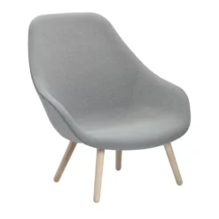 Hay About A Lounge Chair High /Soft AAL92 Fauteuil, Bekleding Steelcut Trio 133, Onderstel Gezeept Eiken