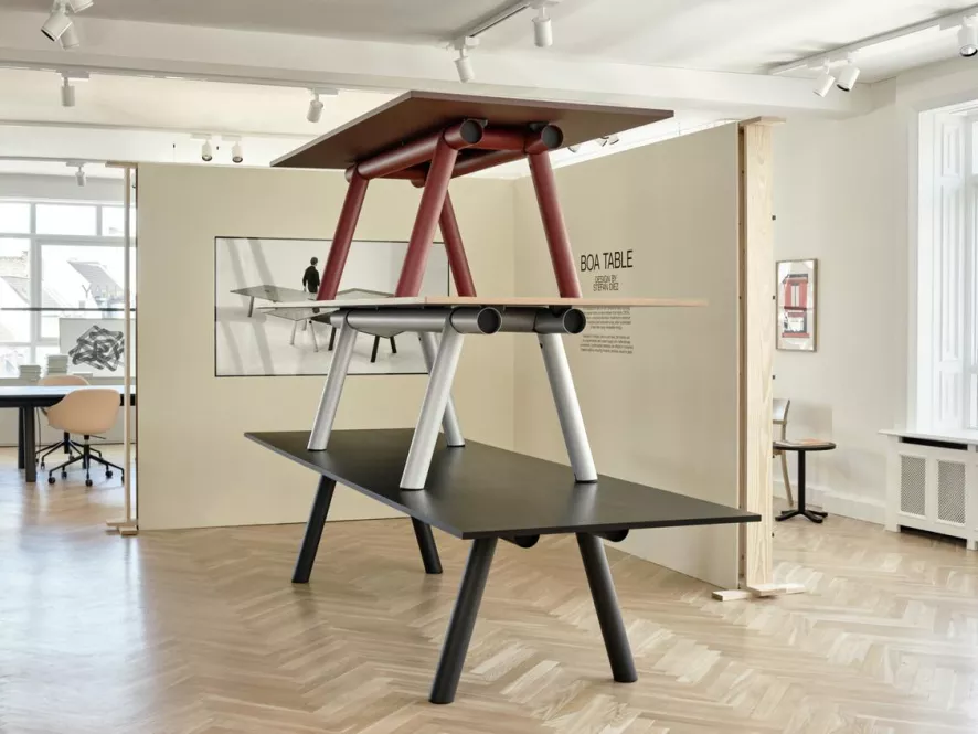 Hay Boa Tafel 220x110 Barn Red Frame, Glazen Blad 5 Hay Boa Tafel 220x110 Barn Red Frame, Glazen Blad - Afbeelding 5