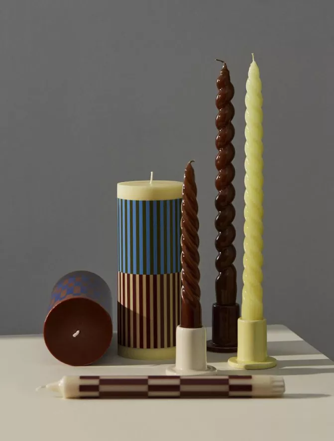 Hay Column Kaars Medium Yellow, Brown, Light Blue And Army 6 Hay Column Kaars Medium Yellow, Brown, Light Blue And Army - Afbeelding 6