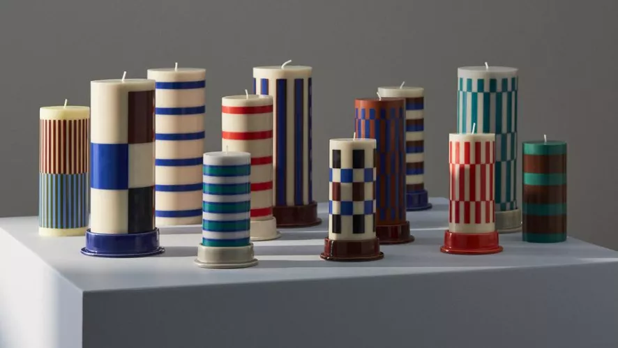 Hay Column Kaars Medium Yellow, Brown, Light Blue And Army 9 Hay Column Kaars Medium Yellow, Brown, Light Blue And Army - Afbeelding 9