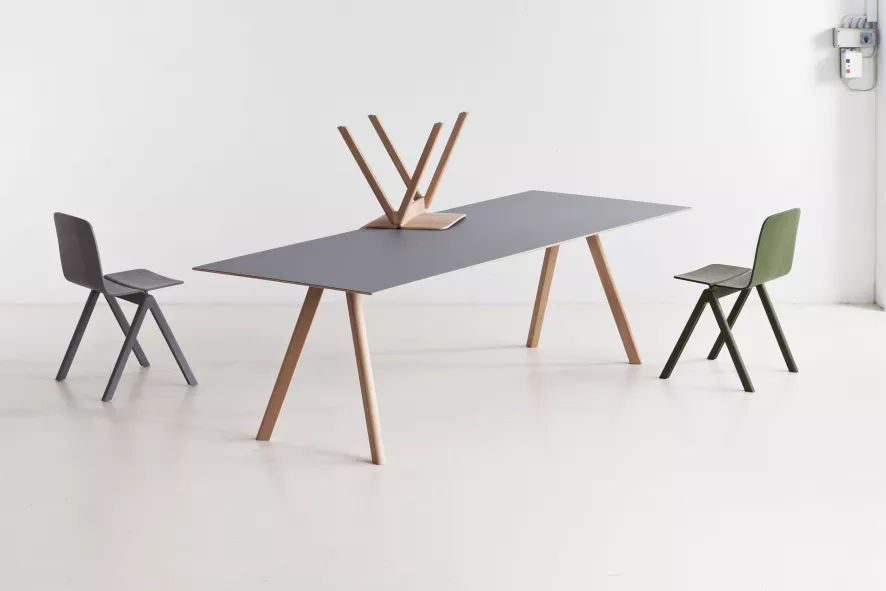 Hay Copenhague CPH30 Tafel 250x90, Gezeept Eiken, Grijs Linoleum 4 Hay Copenhague CPH30 Tafel 250x90, Gezeept Eiken, Grijs Linoleum - Afbeelding 4