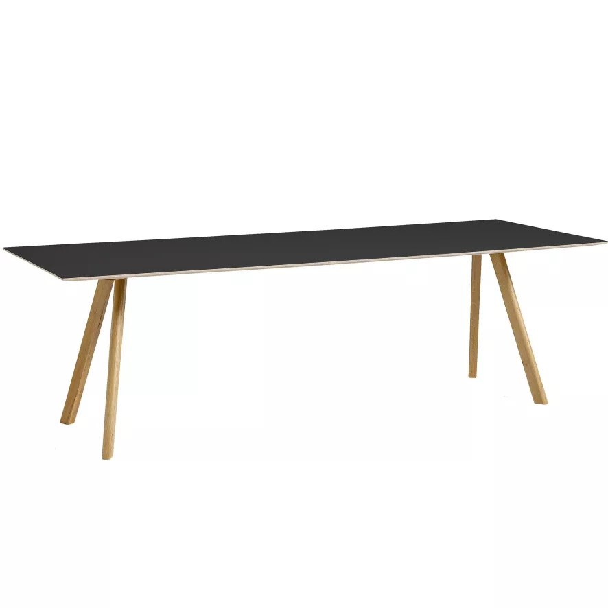Hay Copenhague CPH30 Tafel 250x90, Gelakt Eiken, Zwart Linoleum 1 Hay Copenhague CPH30 Tafel 250x90, Gelakt Eiken, Zwart Linoleum