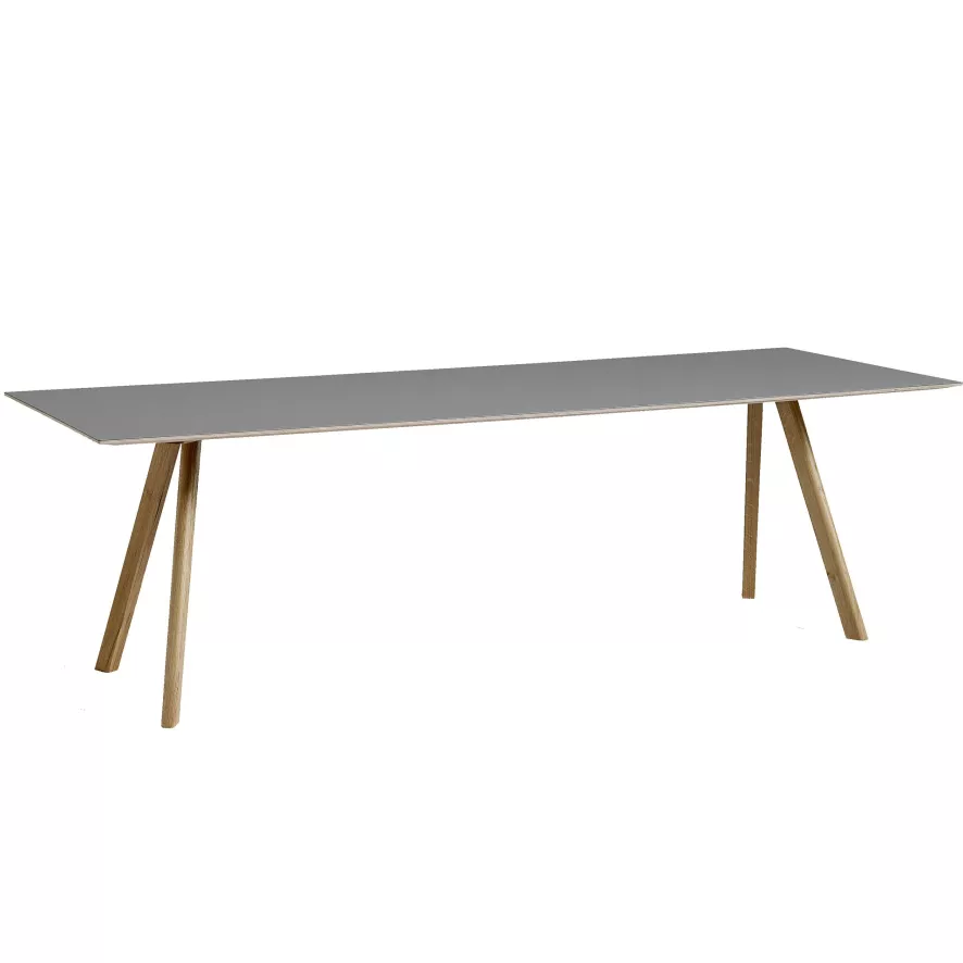 Hay Copenhague CPH30 Tafel 250x90, Gezeept Eiken, Grijs Linoleum 1 Hay Copenhague CPH30 Tafel 250x90, Gezeept Eiken, Grijs Linoleum