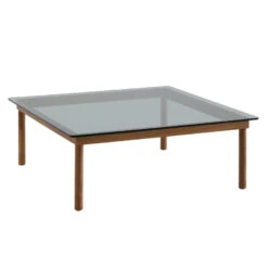 Hay Kofi Salontafel Walnoot 100x100 Grijs Glas