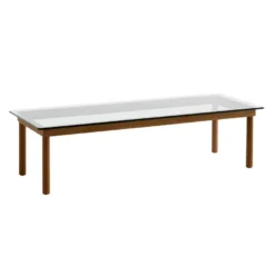 Hay Kofi Salontafel Walnoot 140x50 Helder Glas
