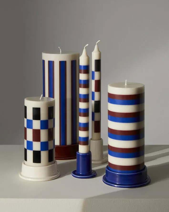 Hay Column Kaars Medium Yellow, Brown, Light Blue And Army 2 Hay Column Kaars Medium Yellow, Brown, Light Blue And Army - Afbeelding 2