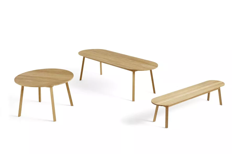 Hay Triangle Leg Eetbank 150 Gelakt Eiken 2 Hay Triangle Leg Eetbank 150 Gelakt Eiken - Afbeelding 2