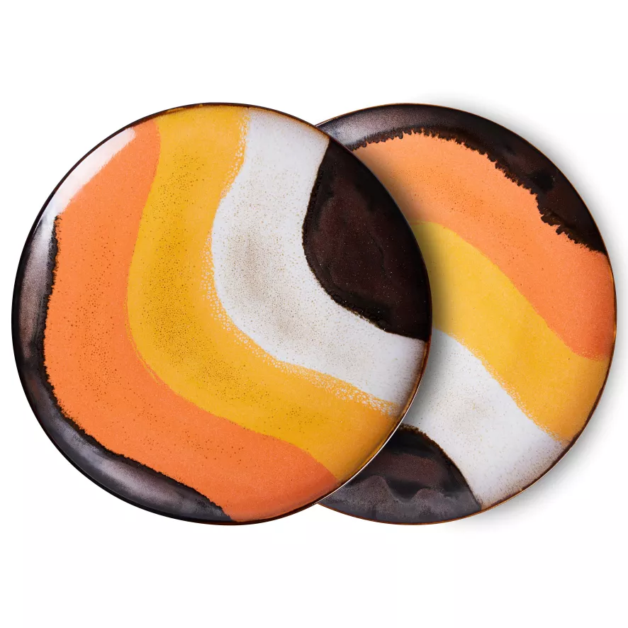 HKliving 70's Ceramic Diner Bord Set Van 2 Supernova 19 HKliving 70's Ceramic Diner Bord Set Van 2 Supernova - Afbeelding 19