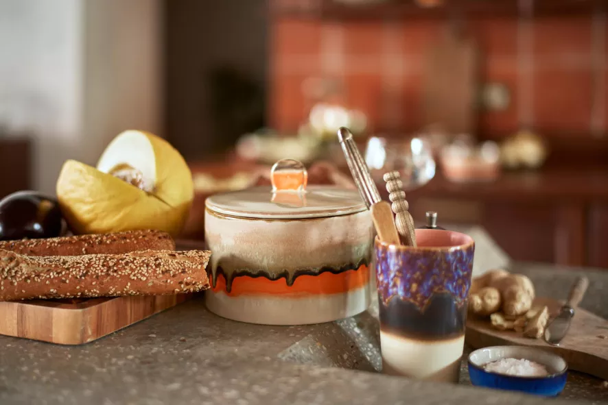 HKliving 70's Ceramic Koektrommel Voorraadpot Cookie Jar Dusk 9 HKliving 70's Ceramic Koektrommel Voorraadpot Cookie Jar Dusk - Afbeelding 9