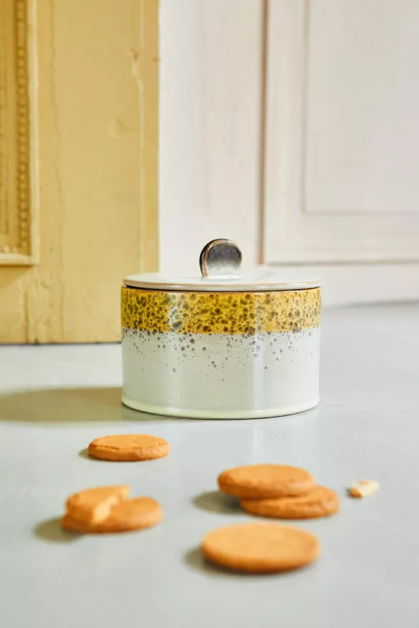 HKliving 70's Ceramic Koektrommel Voorraadpot Cookie Jar Dusk 5 HKliving 70's Ceramic Koektrommel Voorraadpot Cookie Jar Dusk - Afbeelding 5