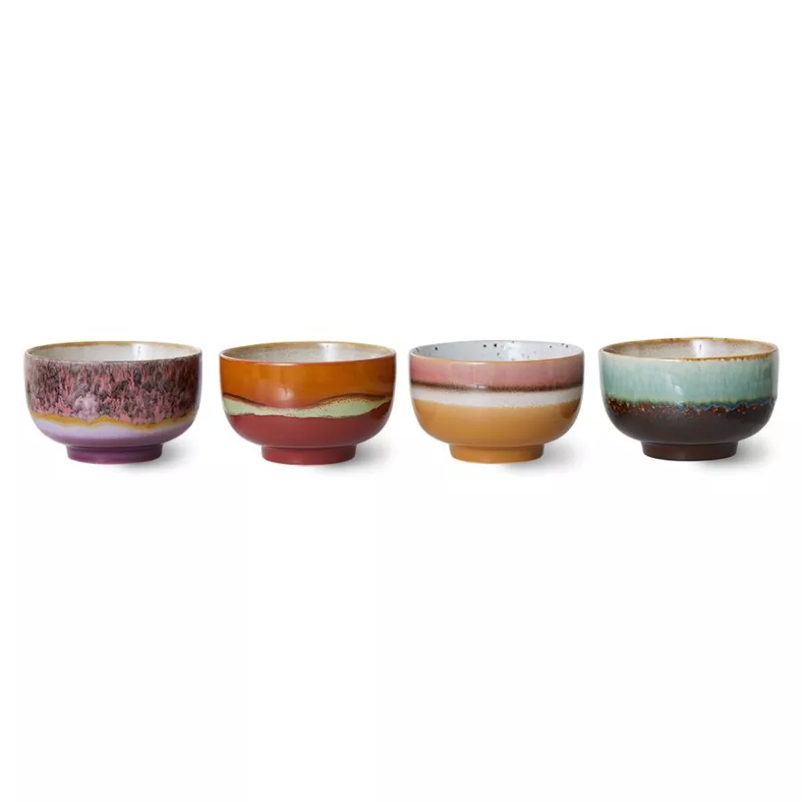 HKliving 70's Ceramic Noodle Schaal Ø13.5 Set Van 4 Groovy 13 HKliving 70's Ceramic Noodle Schaal Ø13.5 Set Van 4 Groovy - Afbeelding 13