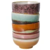 HKliving 70's Ceramic Noodle Schaal Set Van 4 Geyser