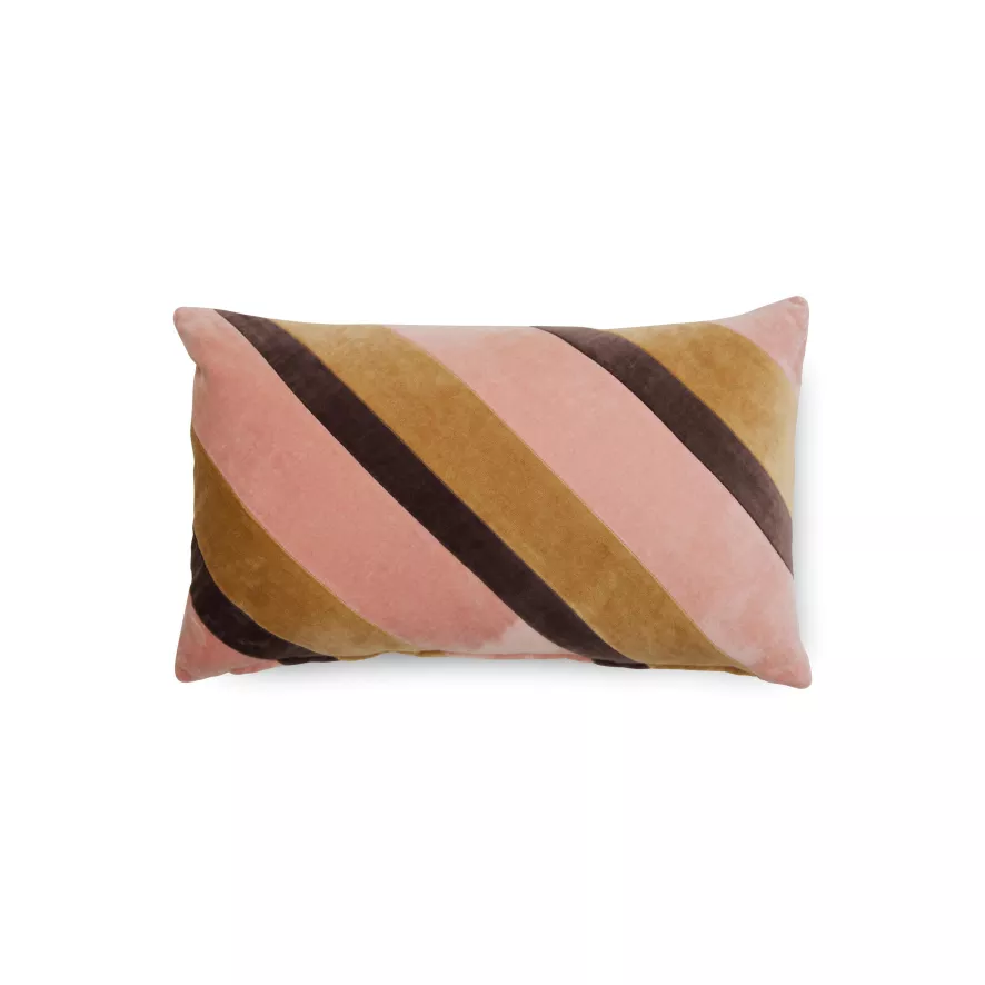 HKliving Striped Velvet Kussen 50x30 Sunkissed 1 HKliving Striped Velvet Kussen 50x30 Sunkissed